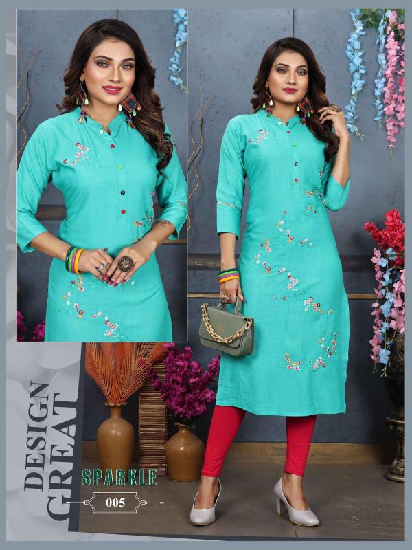 Aagya Sparkle New Regular Rayon Designer Kurti Collection